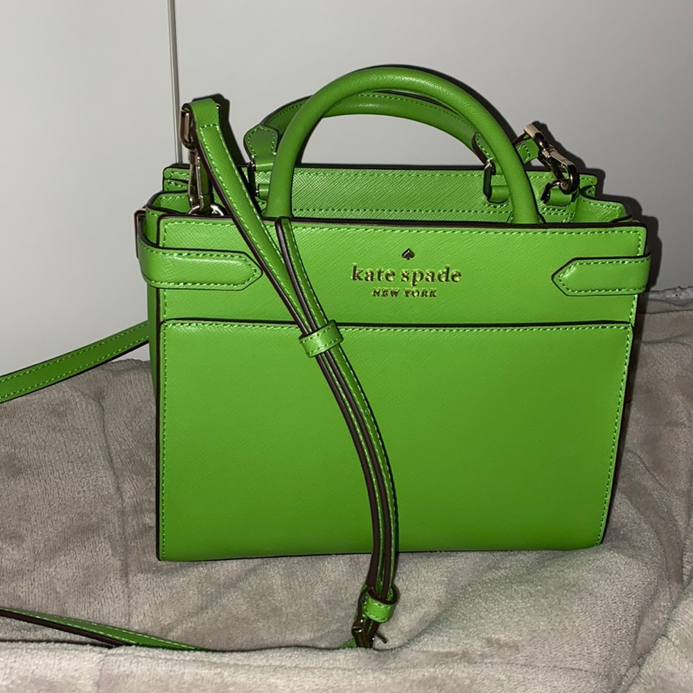 NWOT kate spade green small staci satchel purse